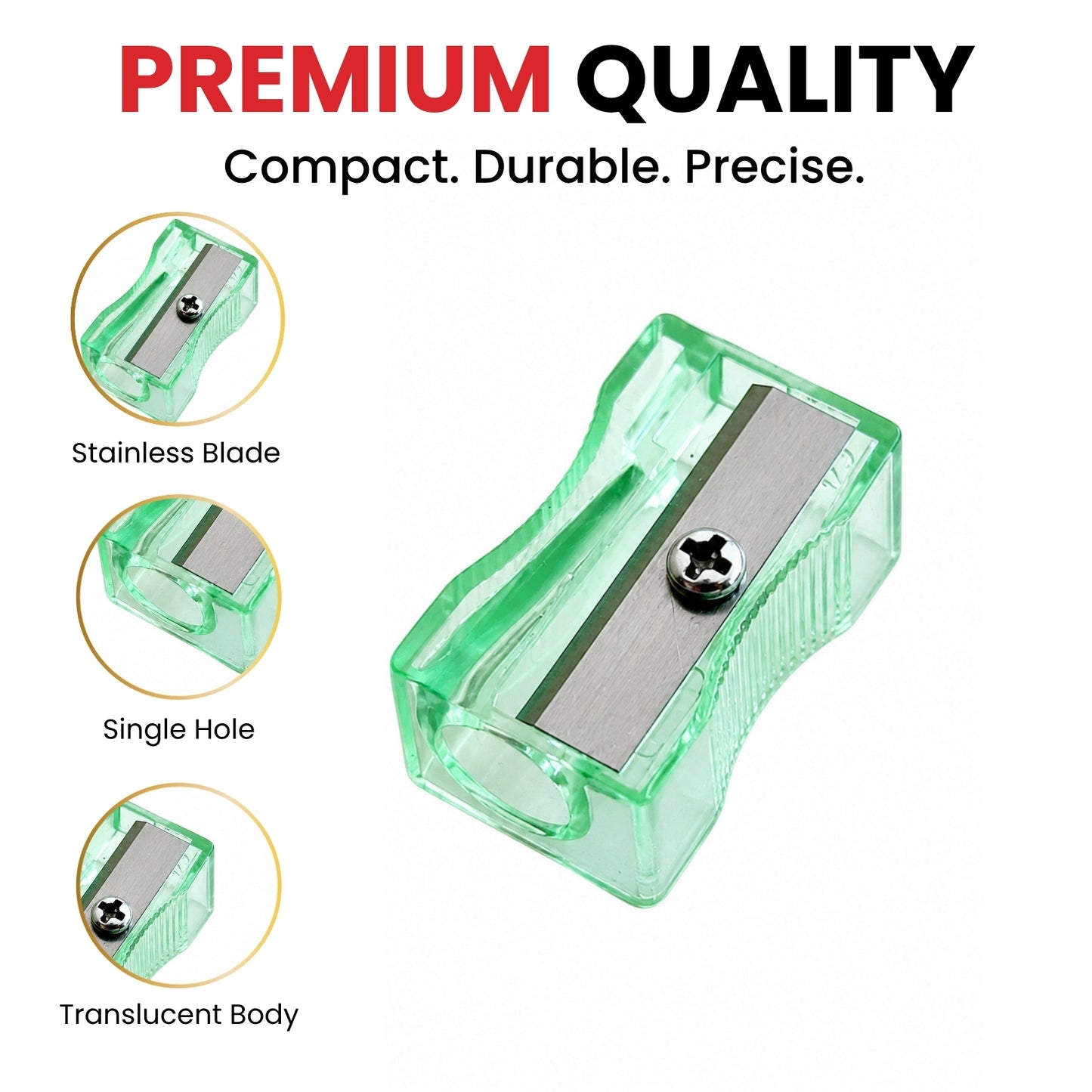 Pack of 100 Red Translucent Pencil Sharpeners