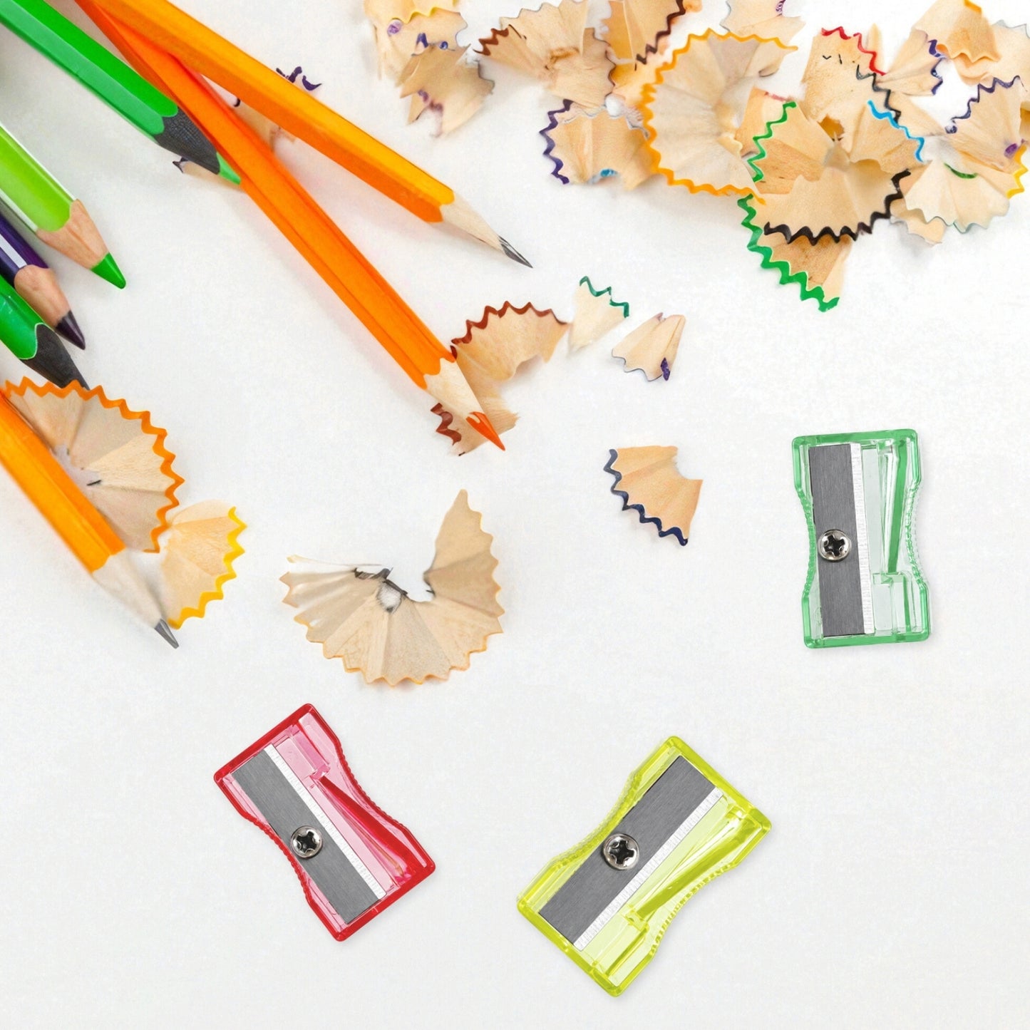 Pack of 100 Red Translucent Pencil Sharpeners