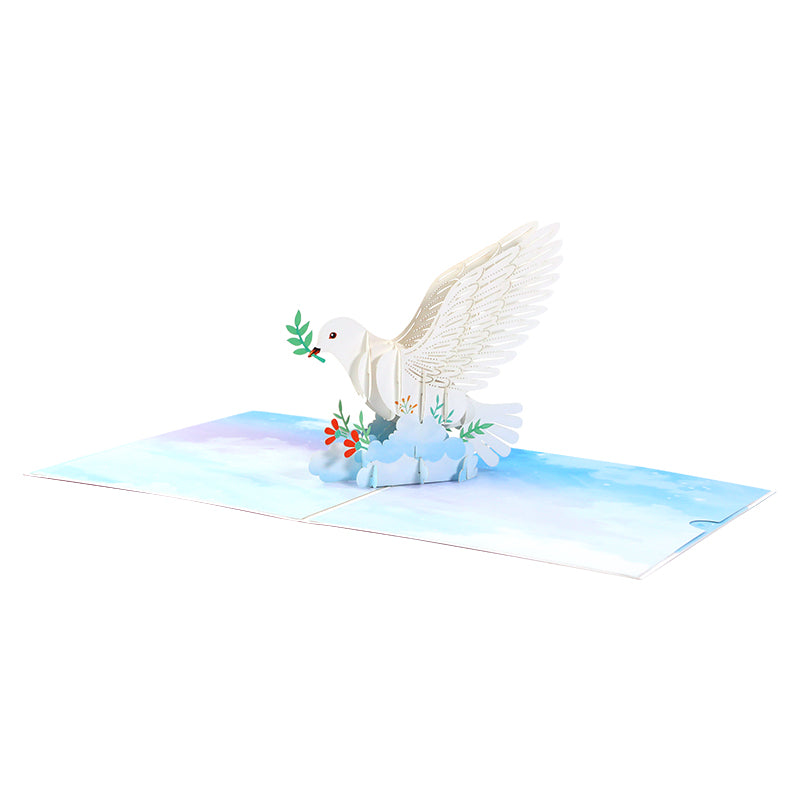 Wings of Peace Dove 3D Pop Up Card - Thank You Sympathy 