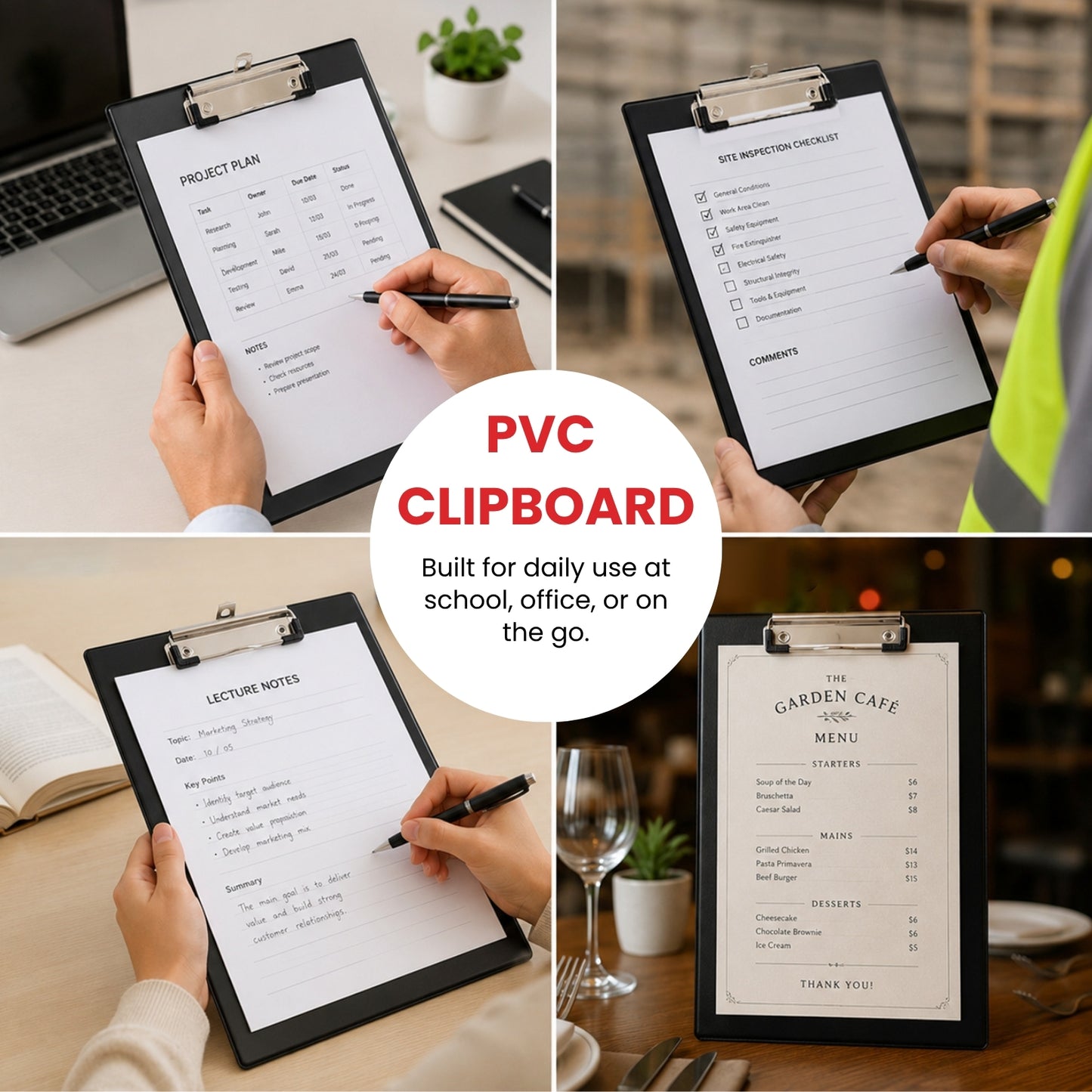 Janrax A4 Red PVC Single Clipboard