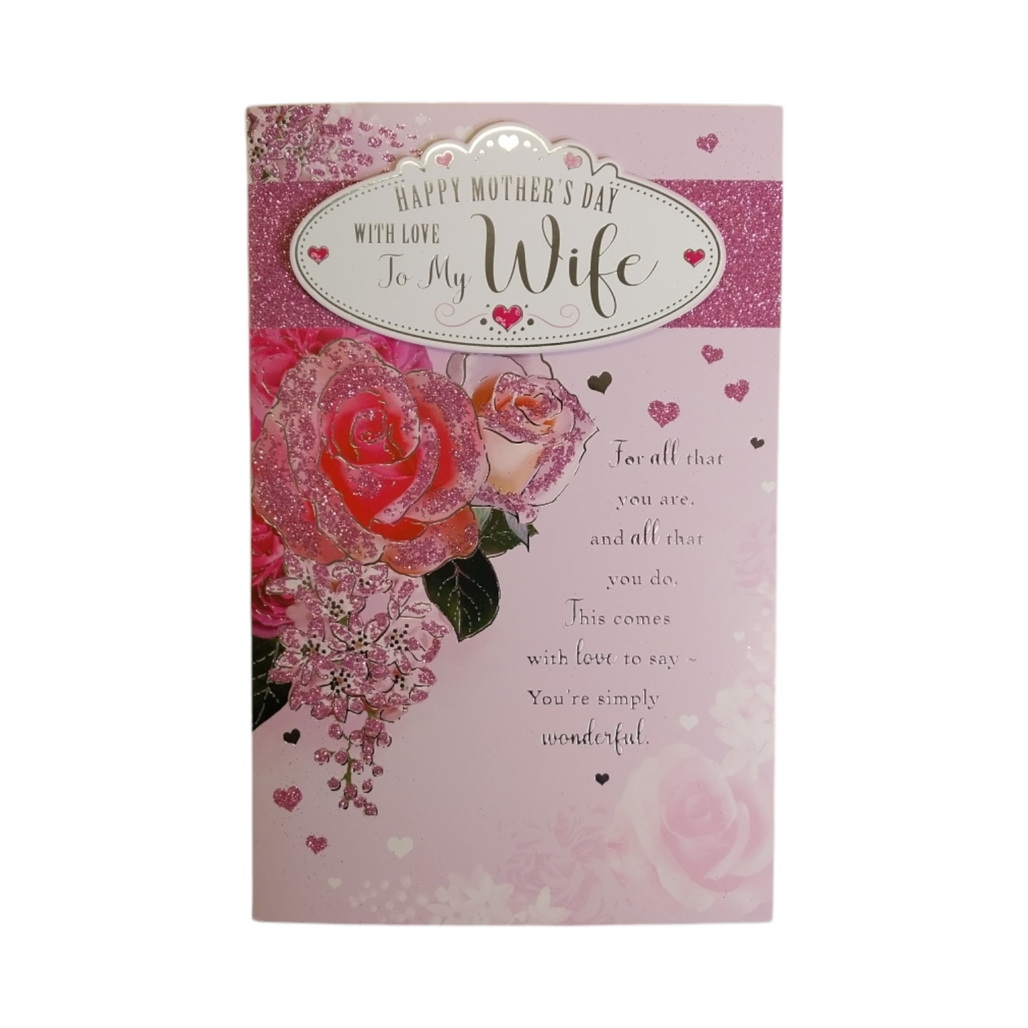 To My Wife Beautiful Roses Design Pink Mother's Day Boxed Card