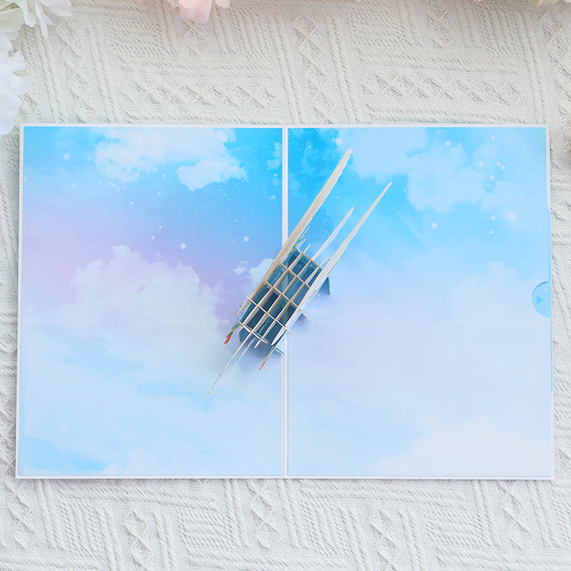 Wings of Peace Dove 3D Pop Up Card - Thank You Sympathy 