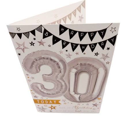 Age 30 Today Balloon Boutique Greeting Card