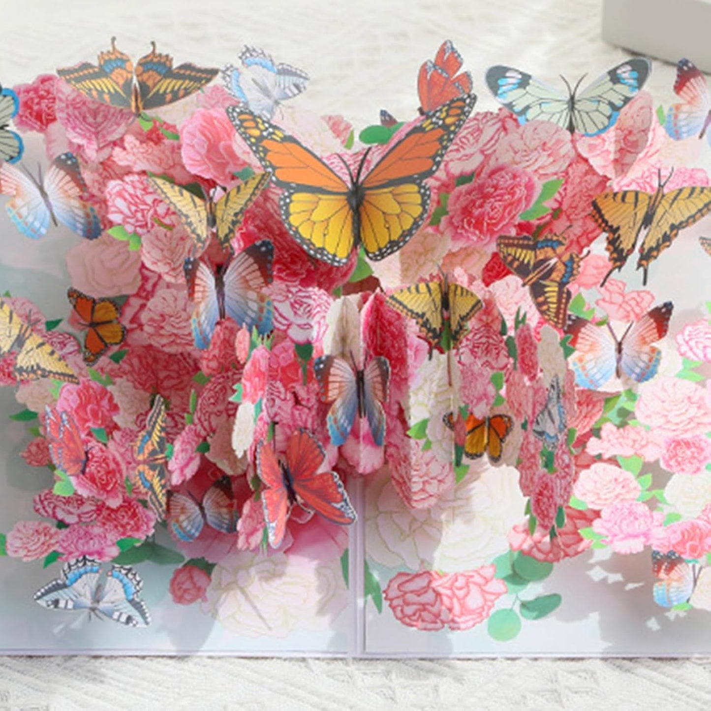 Floral Harmony Butterfly 3D Pop Up Greeting Card