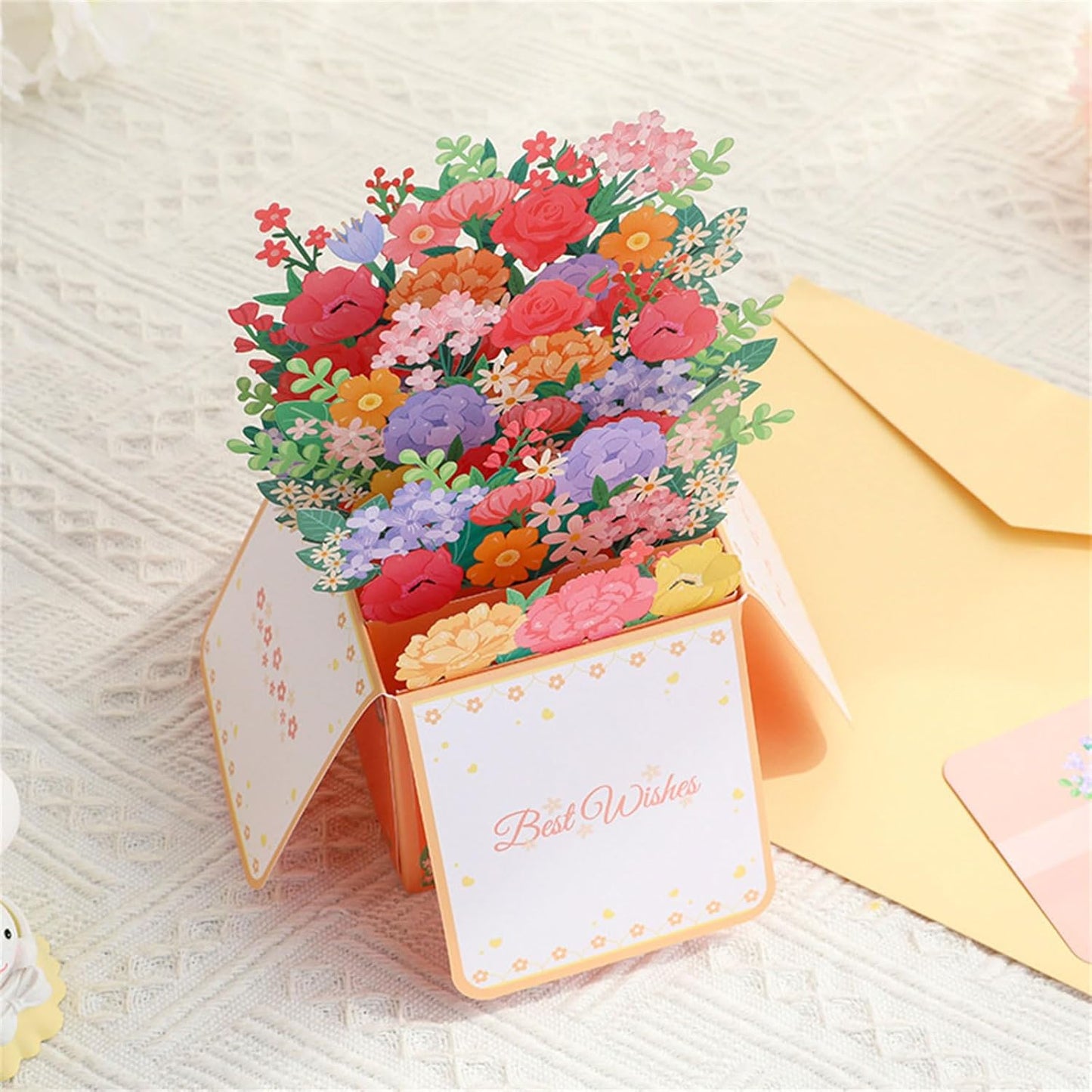 Floral Wishes 3D Pop Up Box Greeting Card