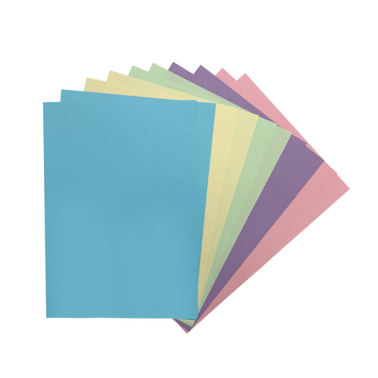 Pack of 100 A4 Assorted Pastel Coloured Paper 75gsm Sheets