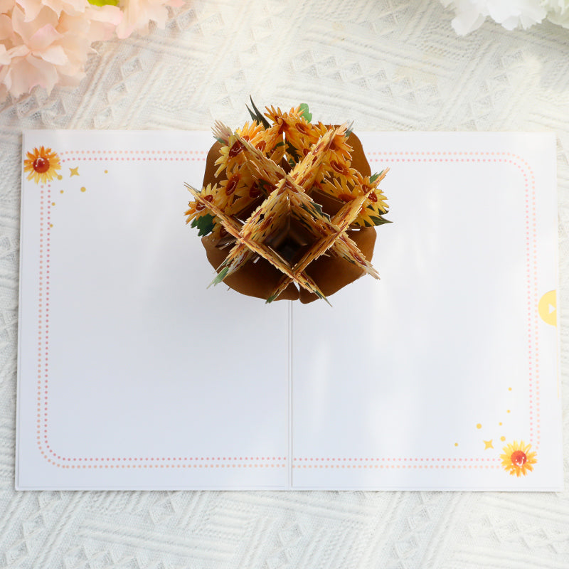 Bouquet of Sunflowers 3D Pop Up Greeting Card - Mother's Day Wedding Anniversary