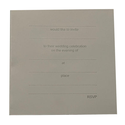 Pack of 10 Silver Foil Finished Wedding Evening Invitation Cards