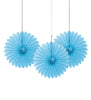 Pack of 3 Powder Blue Solid 6" Tissue Paper Fans