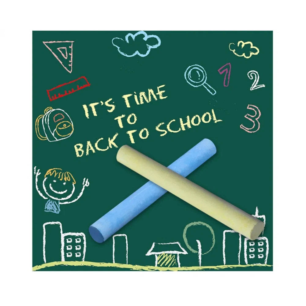 Box of 12 Assorted Coloured Chalk Sticks - Blackboard