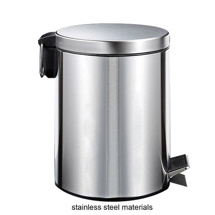 Stainless Steel Silver Metal Wastebin 8L
