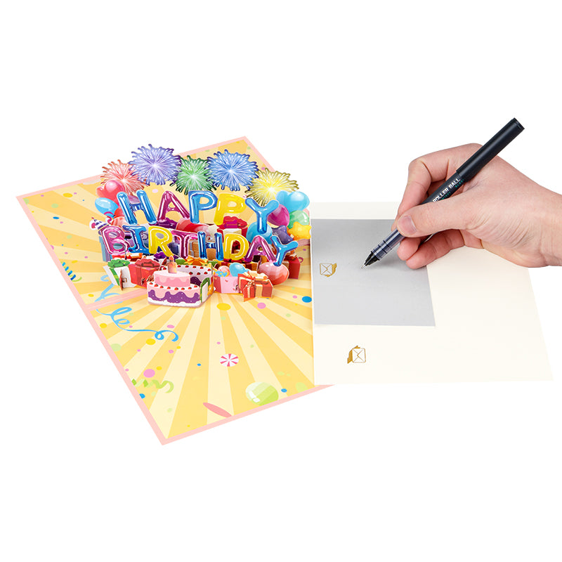 Balloons & Bliss Colorful 3D Pop Up Birthday Card