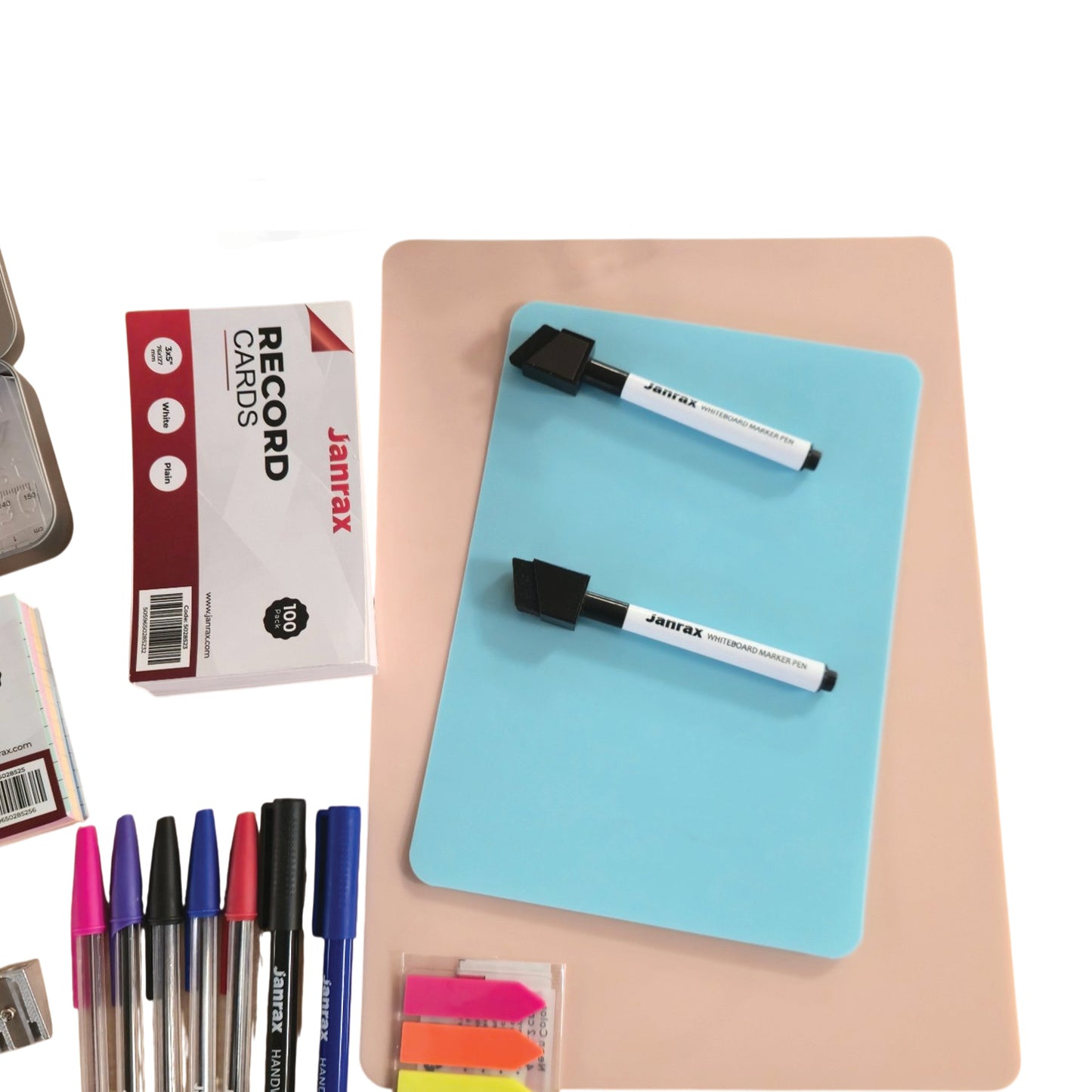 Janrax 46 Piece Complete School Stationery Set, Student Supplies Kit with Pencil Cases, Exercise Books & Study Essentials