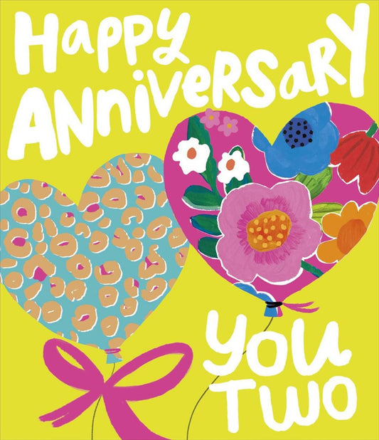 Heart Balloons Design Anniversary Card