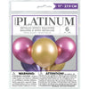 Pack of 6 Assorted Pink, Purple & Gold Platinum 11" Latex Balloons