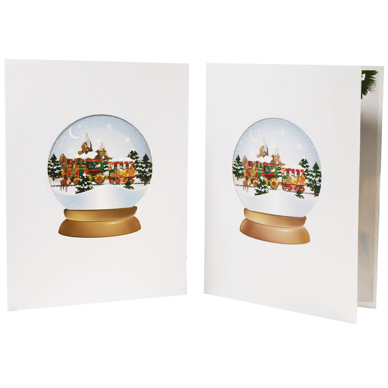 Vintage Steam Train in Snowy Scene 3D Pop Up Christmas Card