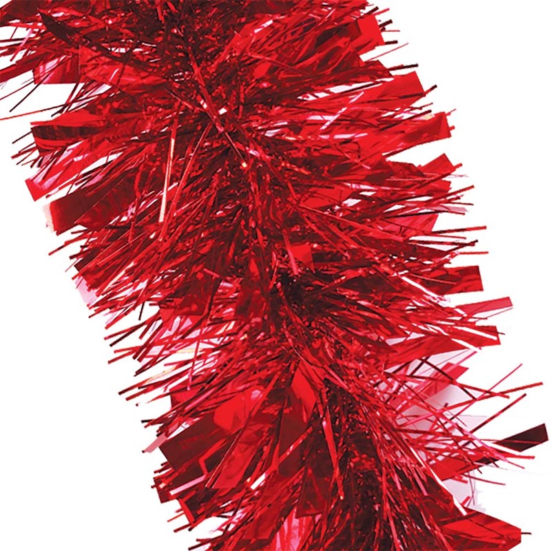2m Christmas Chunky Tinsel - Red
