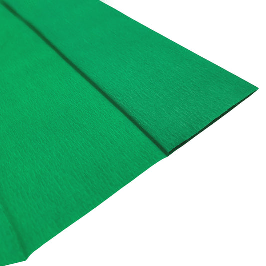 Green Crepe Paper Sheet 50cm x 2m 17GSM 35% Stretch Craft Paper