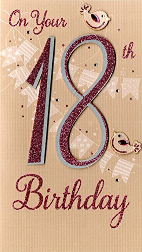 Age 18th Birthday Hand-Finished Female 18 Champagne Range Greeting Card 