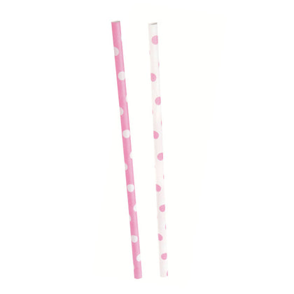 Pack of 10 Lovely Pink Dots Paper Straws