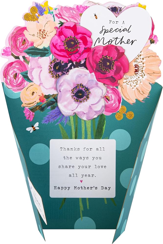 Fold Out Bouquet of Flowers Design Special Mother 3D Attachment Mothers Day Card