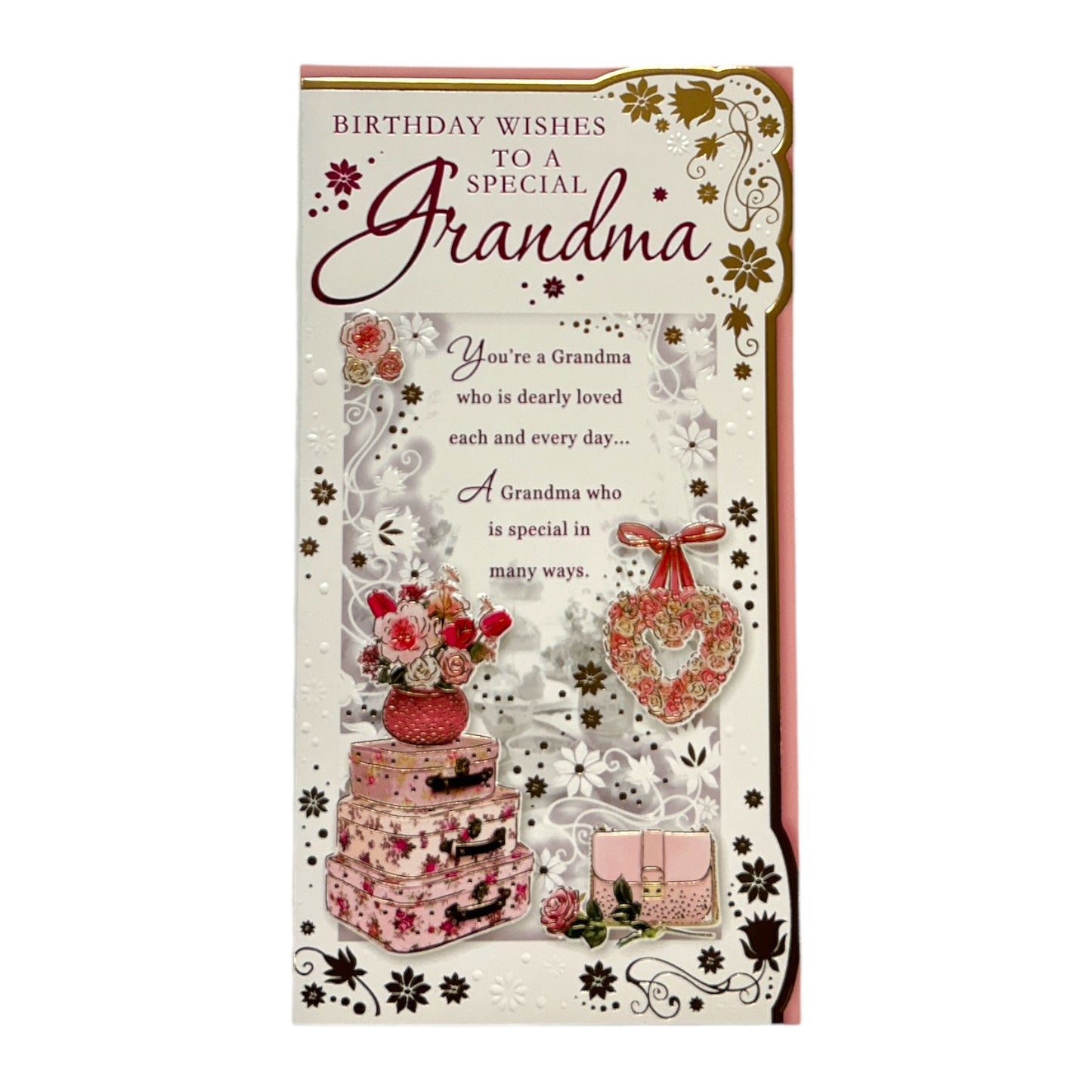 To Special Grandma Flower Pot and Purse Design Opacity Birthday Card