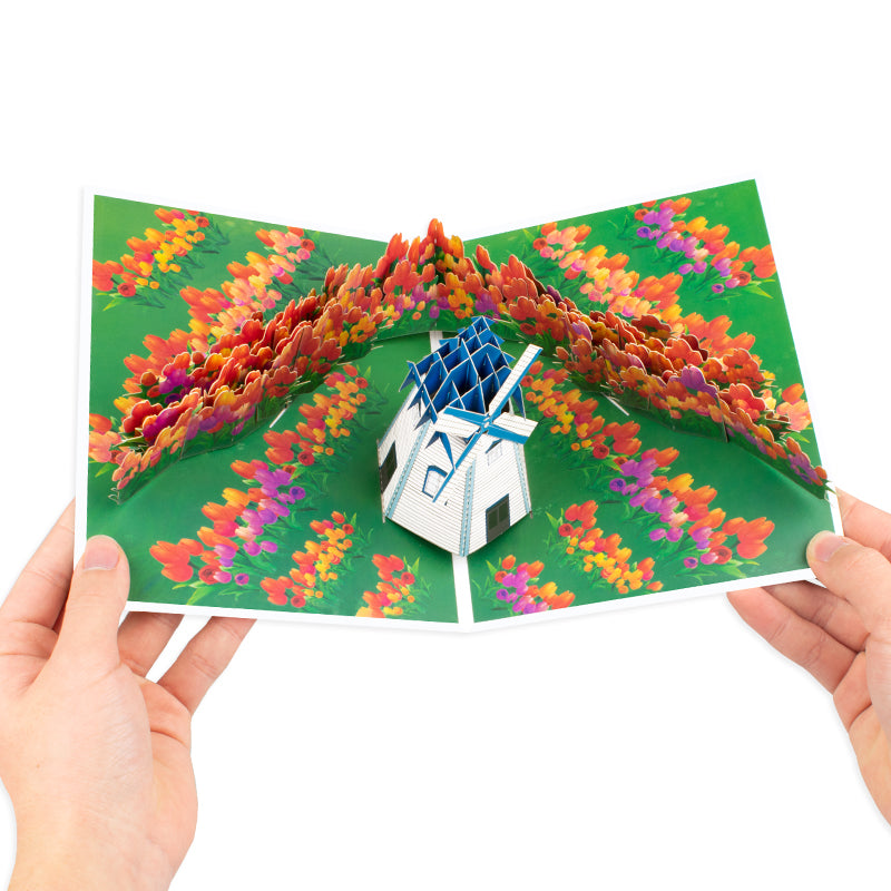 Tulip Breeze 3D Windmill 3D Pop Up Greeting Card
