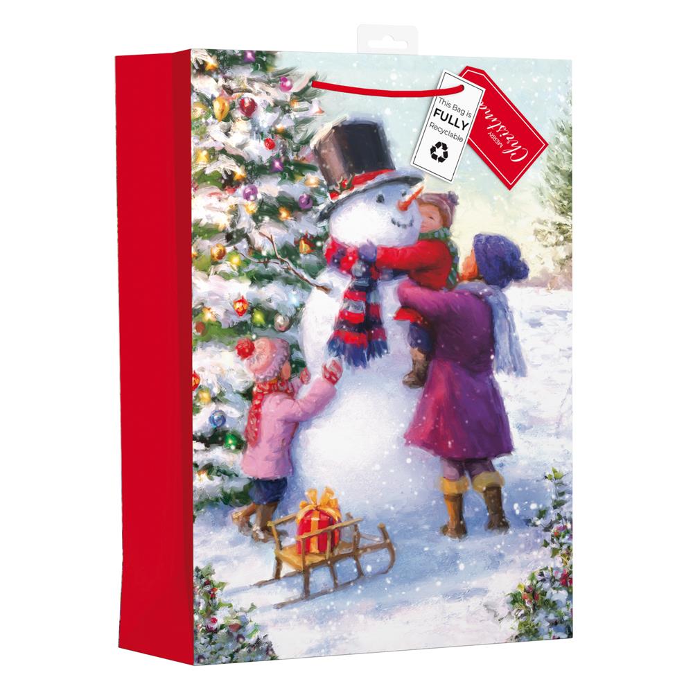 Christmas Snowman Design Extra Large Gift Bag