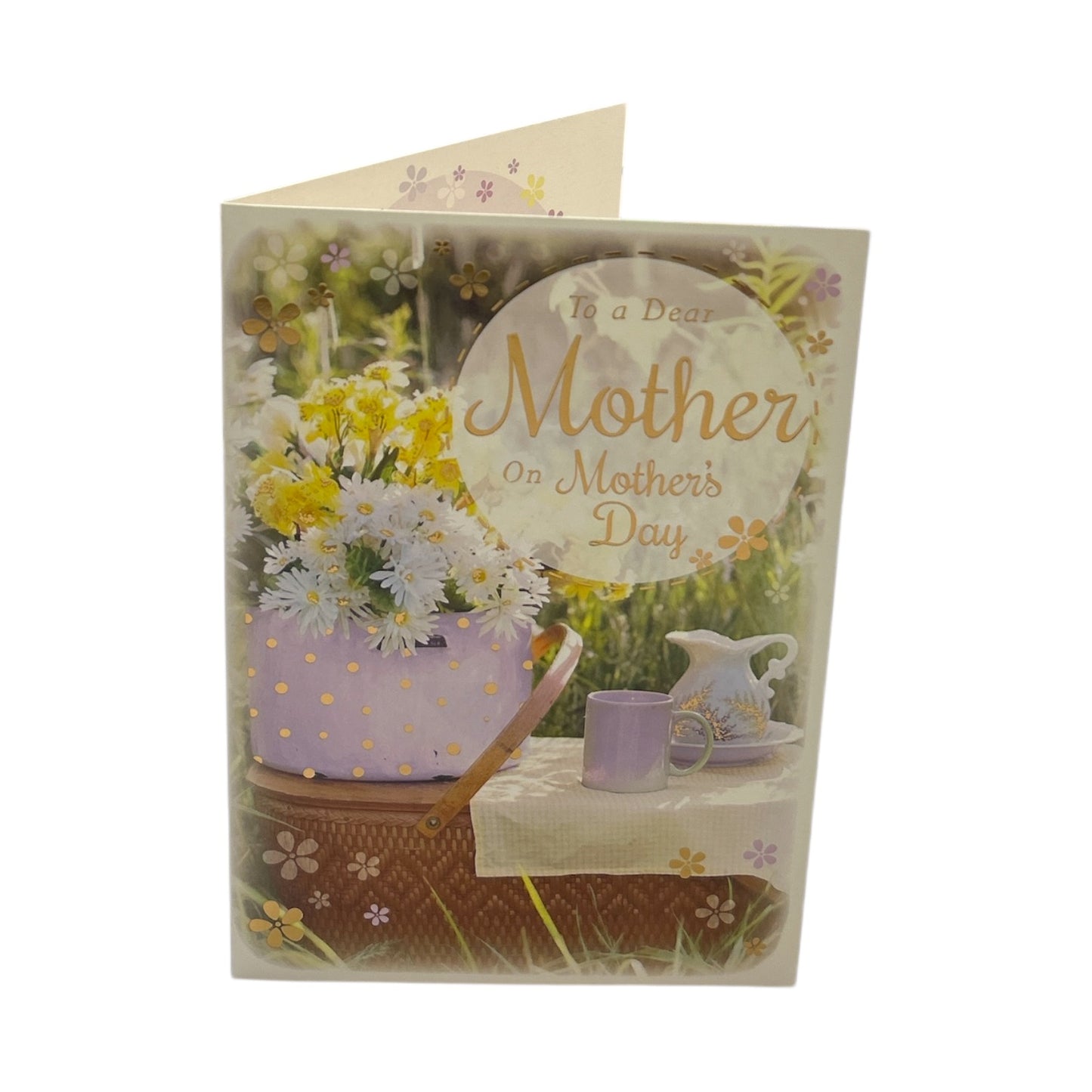 To Dear Mother Basket of Yellow and White Flowers Design Mother's Day Card