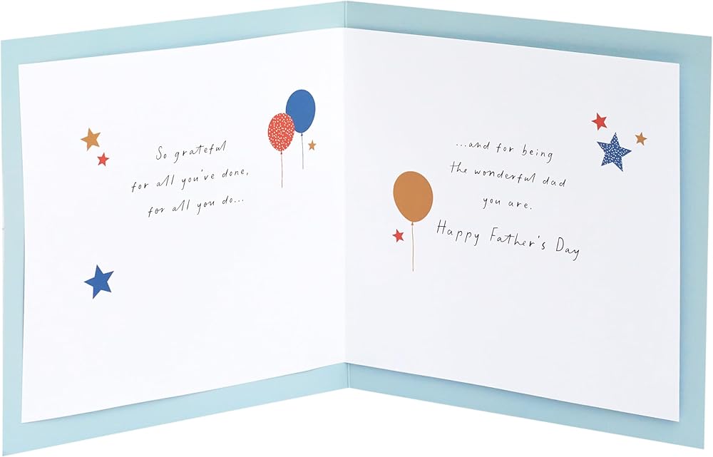 Balloons and Stars Design For Dad Father's Day Card