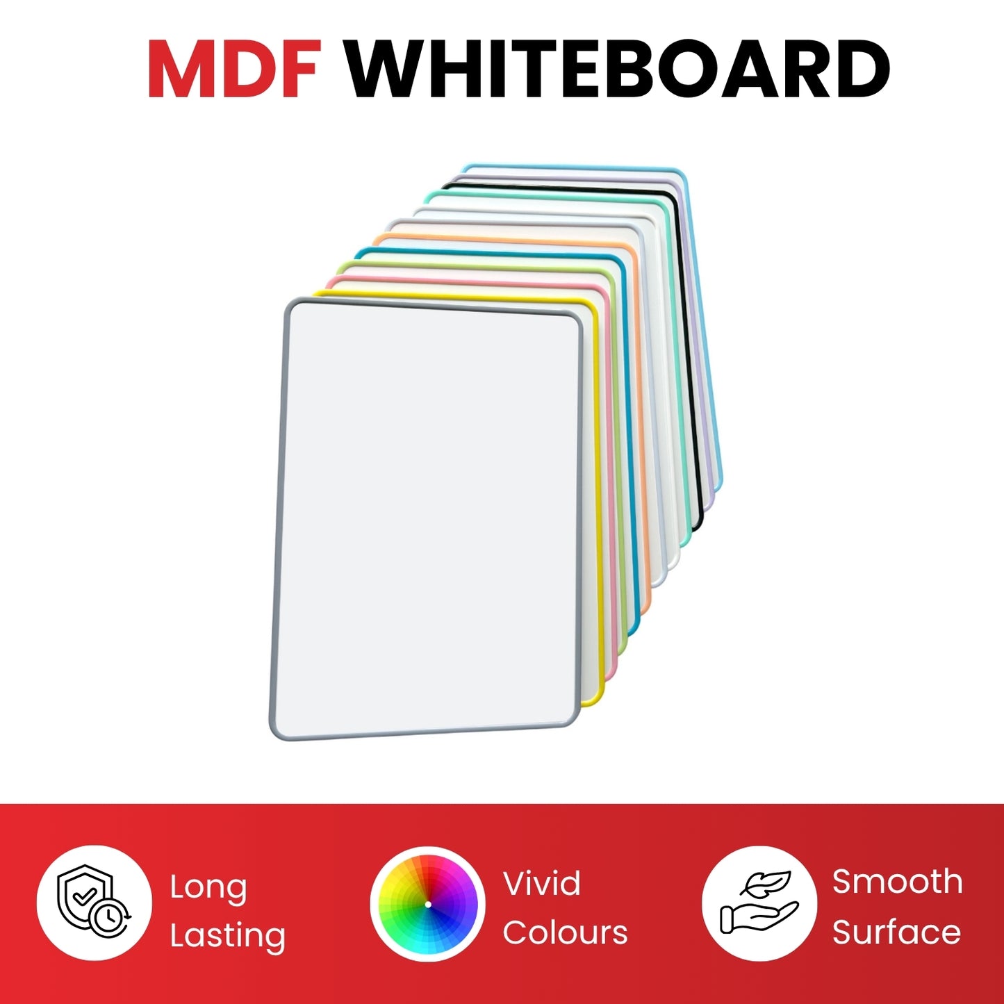 A4 Double Sided Magnetic Erasable MDF Plain Whiteboard With Yellow Border