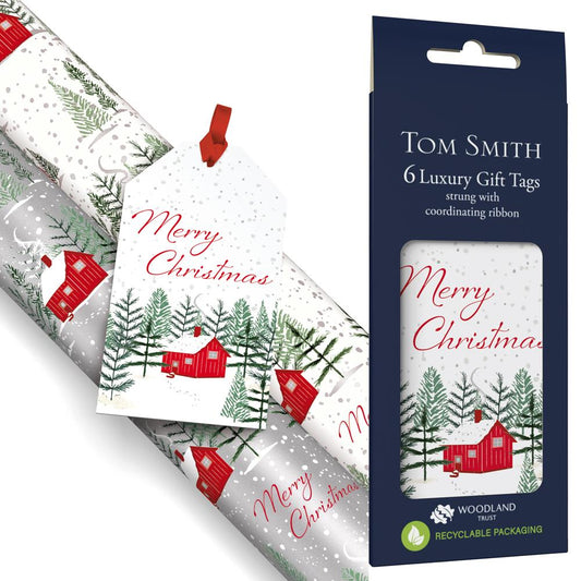 Pack of 6 Cabin Design Luxury Christmas Gift Tags