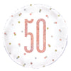 Birthday Rose Gold Glitz Number 50 Round Foil Balloon 18"
