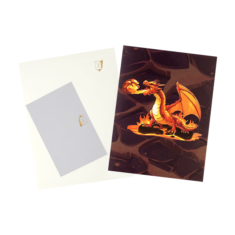 Rock Cracked Fire Breathing Dragon 3D Pop Up Greeting Card - Birthday Father's Valentine