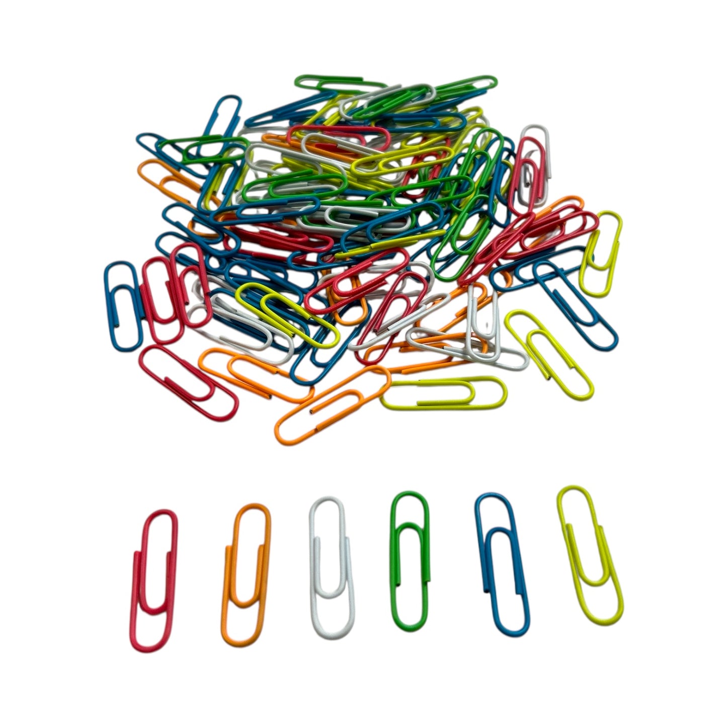 Pack of 500 Assorted Coloured 28mm Paper Clips in Hang Pack