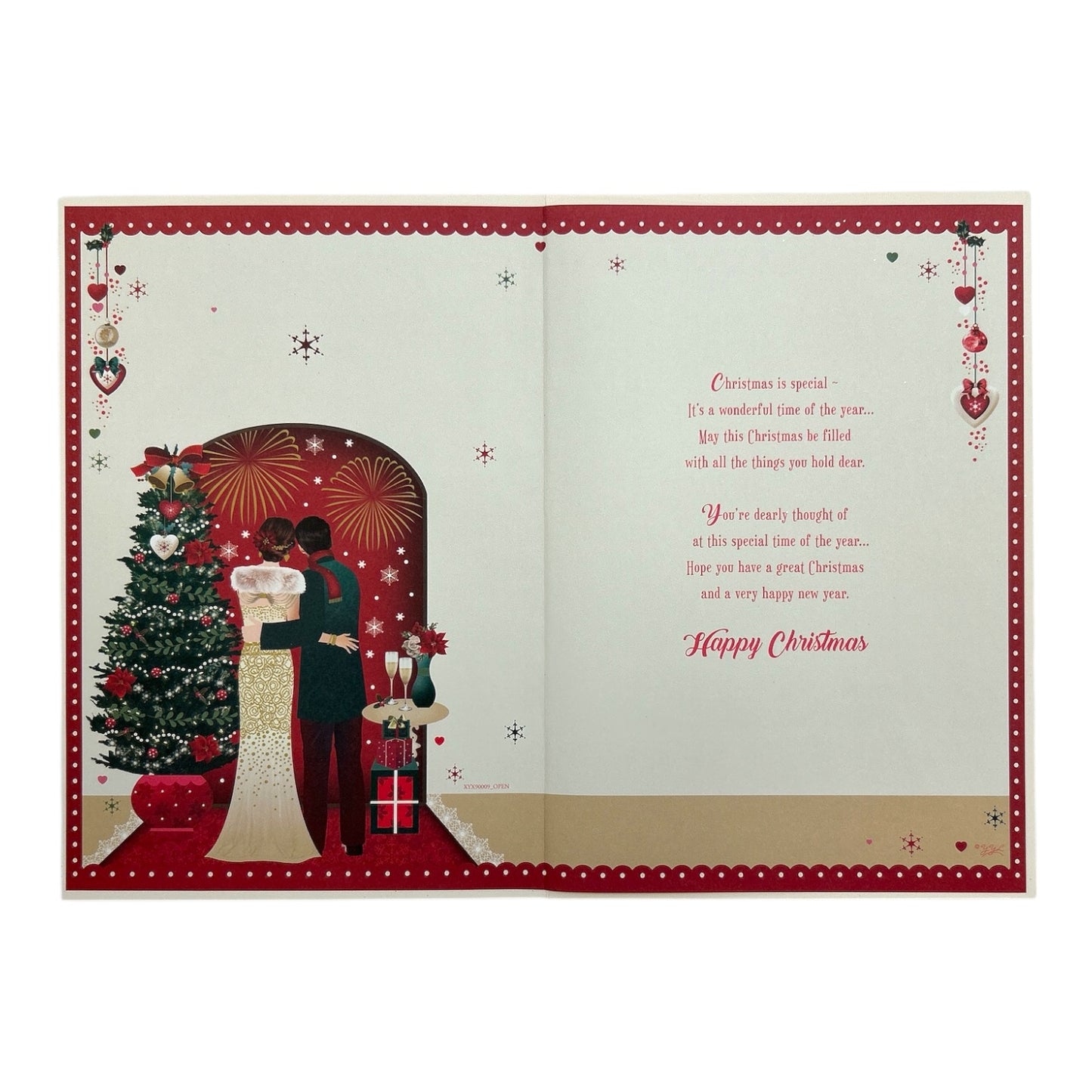 To Daughter and Son In Law Beautiful Couple Enjoying Fireworks Design Christmas Card