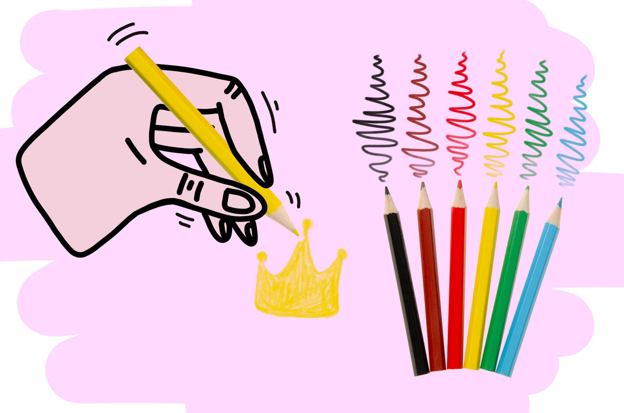 6 Pieces Princess Colored Pencils 9cm