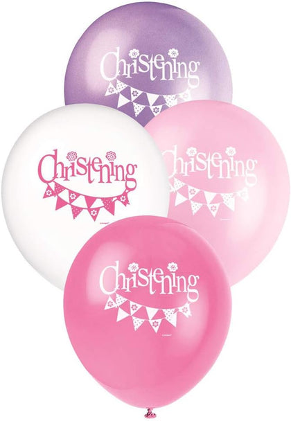 Pack of 8 Pink Bunting Christening 12