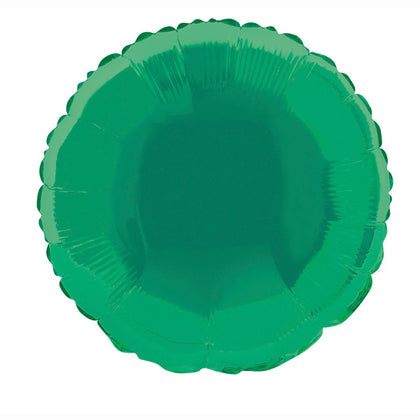 Green Solid Round Foil Balloon 18