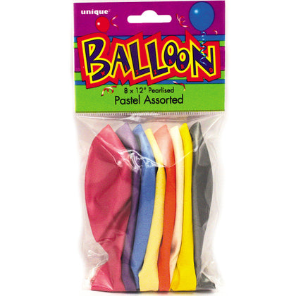 Pack of 8 Assorted Pastel Coloured 12