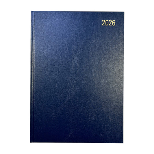 Janrax 2026 A4 Day Per Page Blue Desk Diary