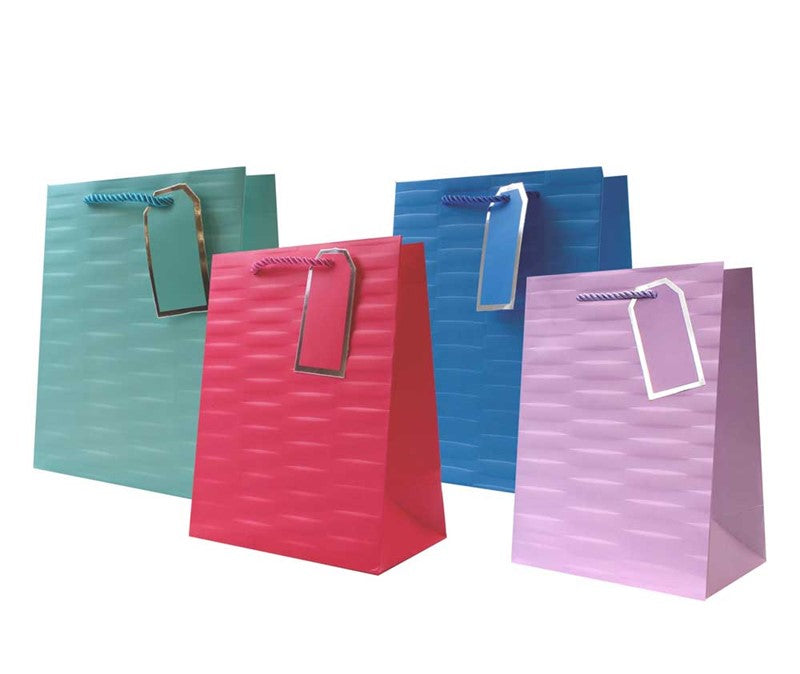 Embossed Bright Coloured Medium Gift Bag