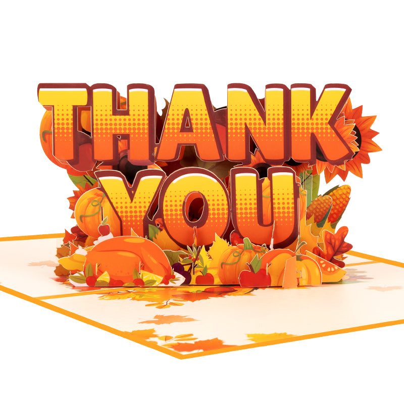 Pumpkin & Petals Seasonal Thank You Pop Up Greeting Card