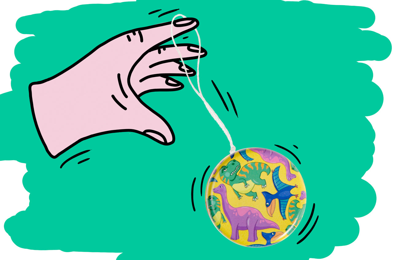 Pack of 24 Metal Yo-Yo Dinosaur Return Tops