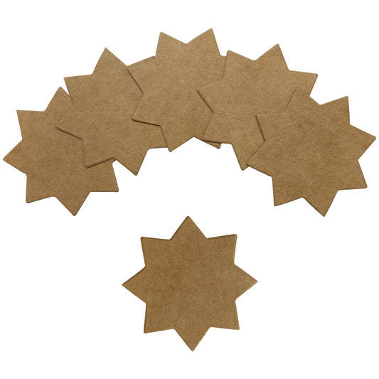 Pack of 60 Brown Kraft Stars 75 x 75mm