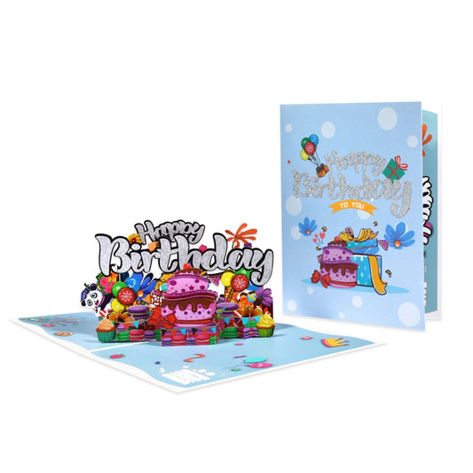 Multicolor Panda 3D Pop Up Birthday Card