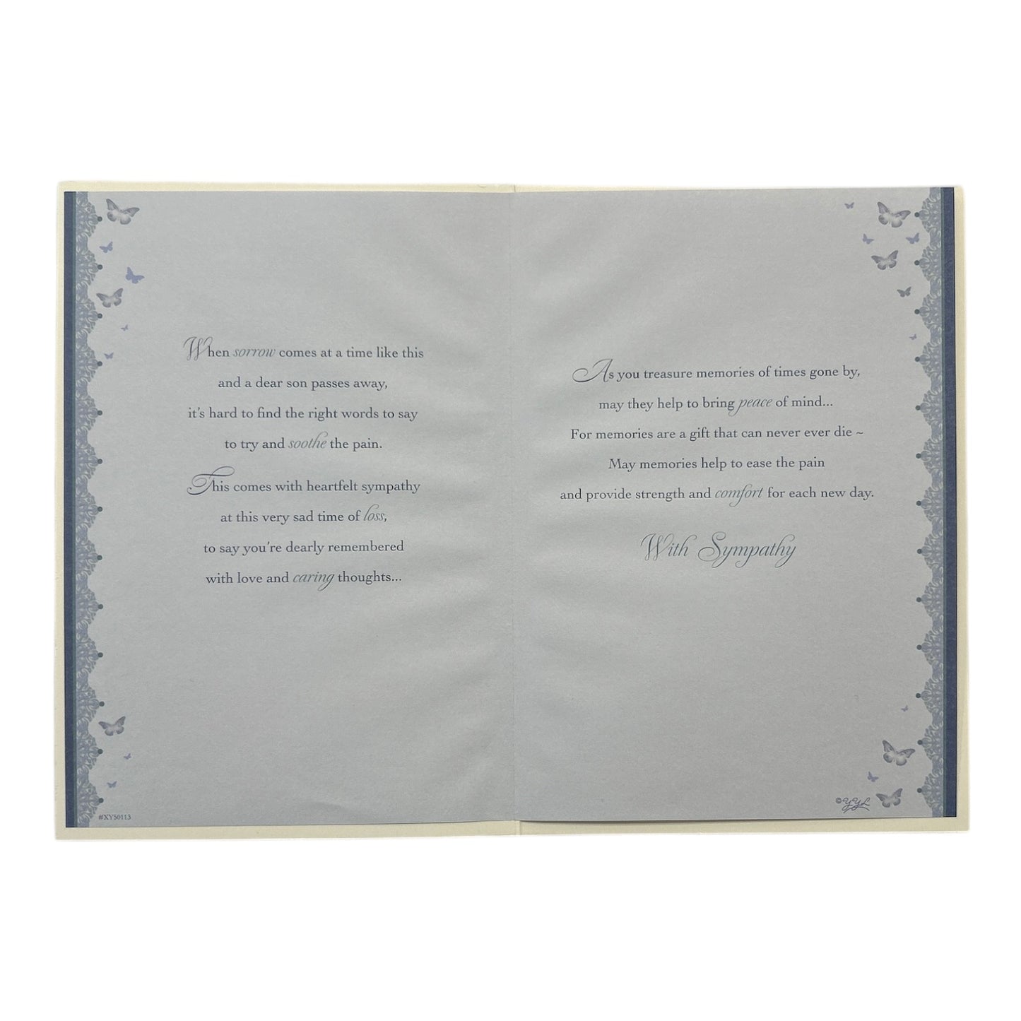 With Deepest Sympathy On Loss of Your Son Echoes of Remembrance Card