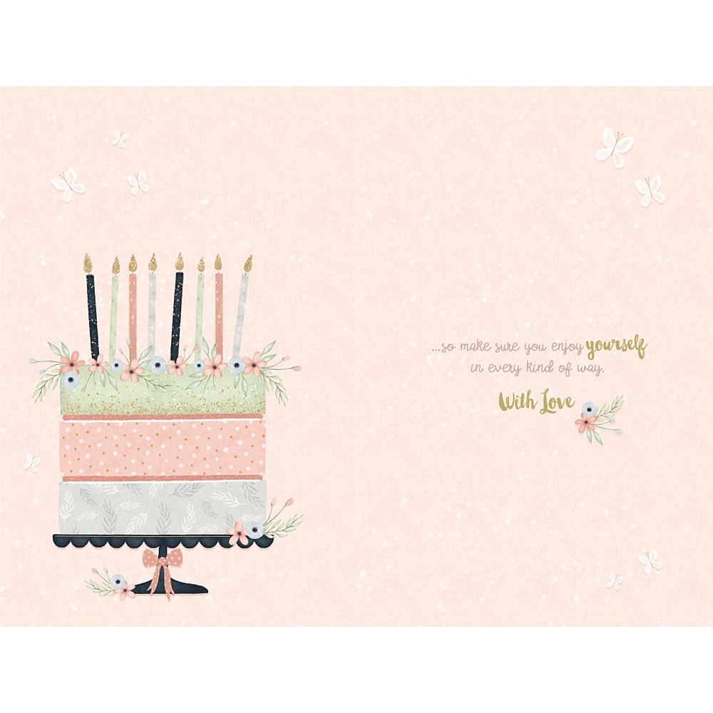 Cake and Candles Sweet 16th Birthday Card for Her