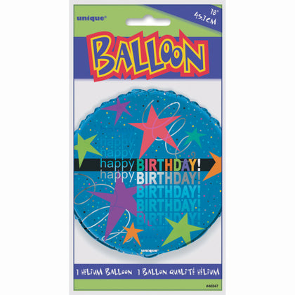 Cosmic Birthday Round Foil Balloon 18