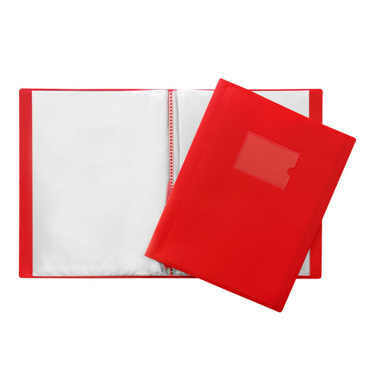 A4 Red Flexible Cover 60 Pocket Display Book